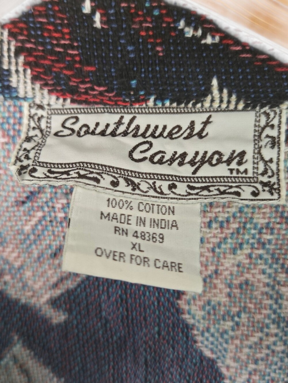 🍂 Vintage Southwest Canyon Tapestry Leaf Cropped Jacket XL - Picture 2 of 6